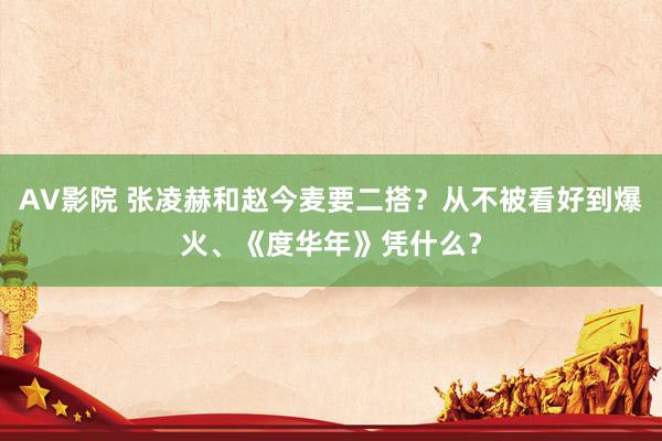 AV影院 张凌赫和赵今麦要二搭？从不被看好到爆火、《度华年》凭什么？