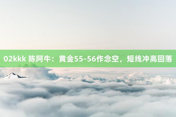 02kkk 陈阿牛：黄金55-56作念空，短线冲高回落