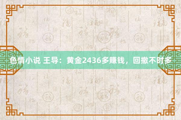 色情小说 王导：黄金2436多赚钱，回撤不时多