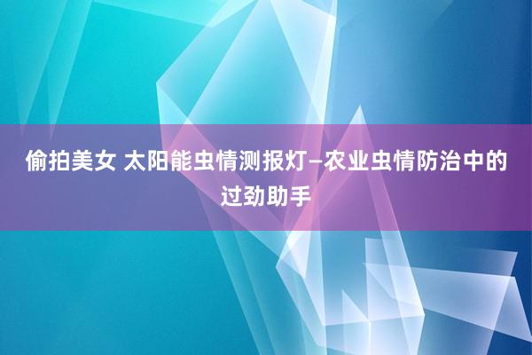 偷拍美女 太阳能虫情测报灯—农业虫情防治中的过劲助手