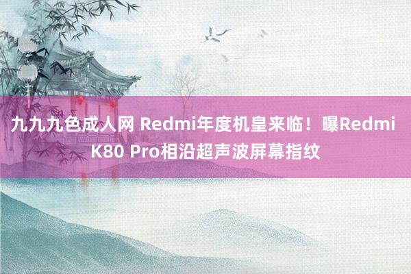 九九九色成人网 Redmi年度机皇来临！曝Redmi K80 Pro相沿超声波屏幕指纹