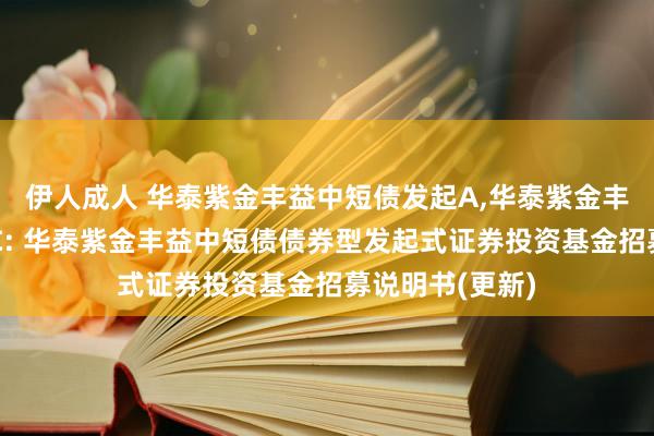 伊人成人 华泰紫金丰益中短债发起A，华泰紫金丰益中短债发起C: 华泰紫金丰益中短债债券型发起式证券投资基金招募说明书(更新)