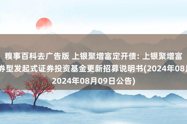 糗事百科去广告版 上银聚增富定开债: 上银聚增富依期绽开债券型发起式证券投资基金更新招募说明书(2024年08月09日公告)