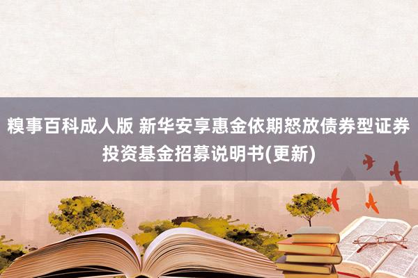 糗事百科成人版 新华安享惠金依期怒放债券型证券投资基金招募说明书(更新)