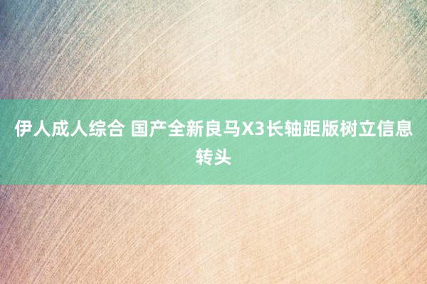 伊人成人综合 国产全新良马X3长轴距版树立信息转头