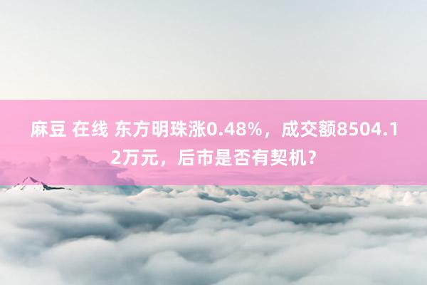 麻豆 在线 东方明珠涨0.48%，成交额8504.12万元，后市是否有契机？