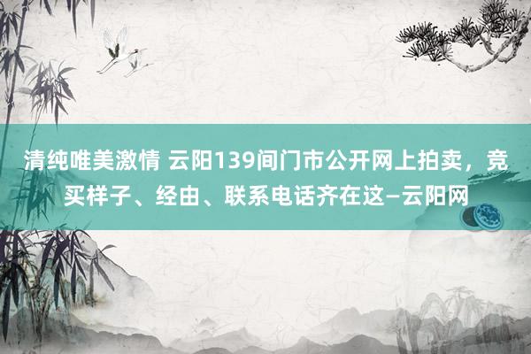 清纯唯美激情 云阳139间门市公开网上拍卖，竞买样子、经由、联系电话齐在这—云阳网